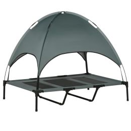 48" x 36" Elevated Portable Dog Cot Cooling Pet Bed with UV Protection Canopy Shade (Option: Grey-910x230x100 mm)